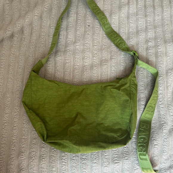 Medium Nylon Crescent Bag in Green Juice - Picture 2 of 7